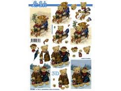 LeSuh 3D Bogen Weihnachtsbär auf Schlitten 