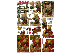 LeSuh 3D Bogen Weihnachtsbär im Stuhl 