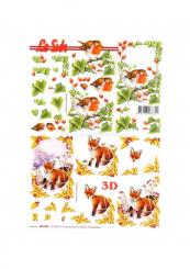 LeSuh 3D Bogen Winter Fuchs / Vögelchen 