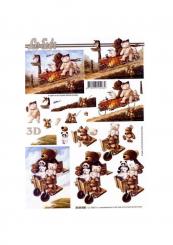 LeSuh 3D Etappen Bogen Bären in Karren 