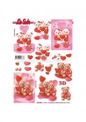 LeSuh 3D Etappen Bogen "Liebe Grüße" Bären 