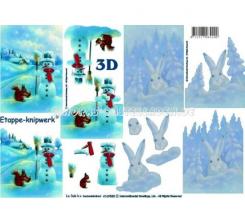 LeSuh 3D Etappen Bogen Schneemann und Hase 