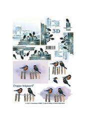 LeSuh 3D Etappen Bogen Vögel im Schnee 