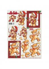 LeSuh 3D Etappen Bogen Weihnachtsbärchen mit Glas 