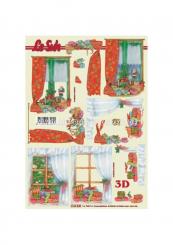 LeSuh 3D Etappen Bogen Weihnachtsfenster 