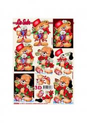 LeSuh 3D Etappen Bogen Weihnachtshund und Bär 