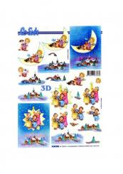 LeSuh 3D Etappen Bogen Weihnachtskinder auf Stern 