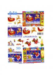 LeSuh 3D Etappen Bogen Weihnachtsmann auf Schlitten 