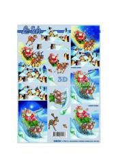 LeSuh 3D Etappen Bogen Weihnachtsmann mit Schlitten 