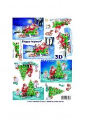 LeSuh 3D Etappen Bogen Weihnachtsmann mit Schlitten 