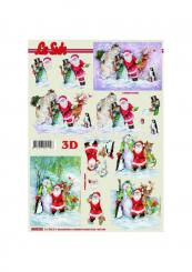 LeSuh 3D Etappen Bogen Weihnachtsmann und Polarbär 