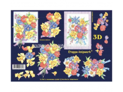 LeSuh 3D Etappen Frühlingsstrauß auf blau 