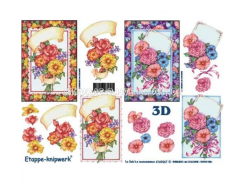 LeSuh 3D Etappenbogen Blumen im Rahmen 
