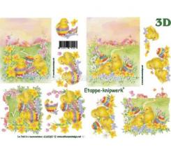 LeSuh 3D Etappenbogen Küke im Ei und Blumen 