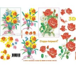 LeSuh 3D Etappenbogen Narzisse und Rose 