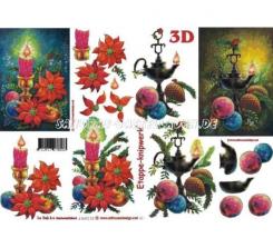 LeSuh 3D Etappenbogen Weihnachtskerzen + Weihnachtstern 