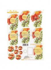 LeSuh 3D Pyramiden Bogen Anemone rot 