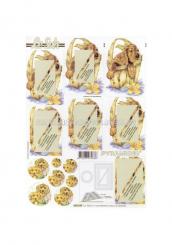 LeSuh 3D Pyramiden Bogen Hund im Korb 