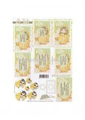 LeSuh 3D Pyramiden Bogen Katze im Korb 