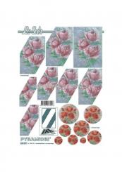 LeSuh 3D Pyramiden Bogen Rosen rosa 