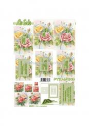 LeSuh 3D Pyramiden Bogen Rosen rot/gelb 