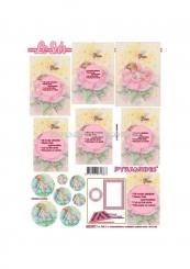 LeSuh 3D Pyramiden Bogen Rosenkinder rosa 