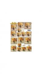 LeSuh 3D Pyramiden Bogen Vase mit Blumen 