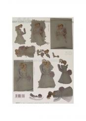 LeSuh 3D Stanzbogen Metallic, Brautpaar 