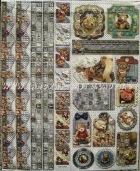 LeSuh Geprägte Stickers 24,5 x 30cm, selbstklebend Bär grau 