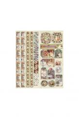 LeSuh Geprägte Stickers 24,5 x 30cm, selbstklebend Blumen Tee Zeit 