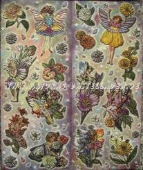 LeSuh Geprägte Stickers 24,5 x 30cm, selbstklebend Blumenkinder 