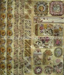 LeSuh Geprägte Stickers 24,5 x 30cm, selbstklebend Blumenkinder gelb 