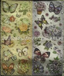 LeSuh Geprägte Stickers 24,5 x 30cm, selbstklebend Schmetterlinge 