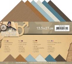 Leinenkartonpack - 13,5 x 27 cm- Amy Design - Es ist ein Mans World  – 250gr - 