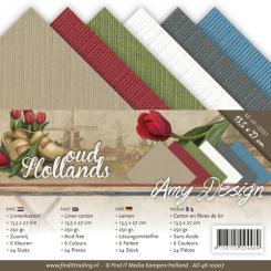 Leinenkartonpack - 13,5 x 27 cm- Amy Design - Oud Hollands – 250gr - 