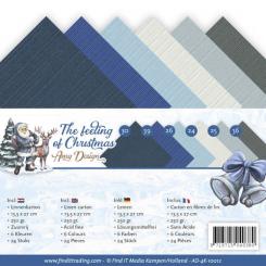 Leinenkartonpack - 13,5 x 27 cm- Amy Design - The feeling of Christmas – 250gr - 