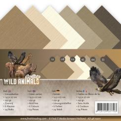 Leinenkartonpack - 13,5 x 27 cm- Amy Design - Wild Animals – 250gr - 