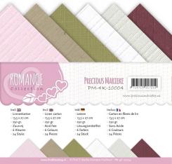 Leinenkartonpack - 13,5 x 27 cm- Precious Marieke - Romantik – 250gr - 