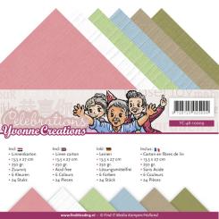Leinenkartonpack - 13,5 x 27 cm - Yvonne Creations - Celebrations – 250gr - 