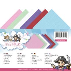 Leinenkartonpack - 13,5 x 27 cm - Yvonne Creations - Tots and Toddlers – 250gr - 