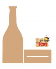 Let's get Bizzee Champagner-Flasche mit Standfuß MDF 250 x 90MM 