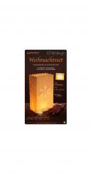 Luminaria 10 Deko-Licht-Tüten weiß Schneeflocke, 26x15x9cm 