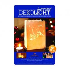 Luminaria 10 Tisch Deko-Licht-Tüten Weihnachtsschlitten, 16x11x11cm 