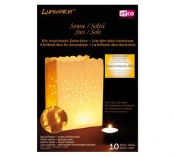 Luminaria 10 Tisch Deko-Licht-Tüten weiß Sonne, 16x11x11cm 