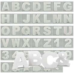 MDF-Holz 3D Buchstaben und Zahlen -weiß- H10cm x Stärke 1,8cm 