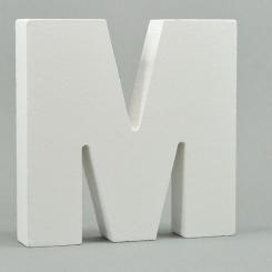 MDF-Holz 3D Buchstaben und Zahlen -weiß- H10cm x Stärke 1,8cm Buchstabe M Buchstabe M