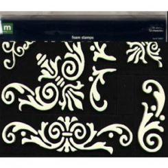 Making Memories Shapes and Patterns Foam Stempel Set floral/dingbat 12tlg. 