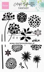 Marianne Design Clear Stempel 14tlg. Silhouette Fantasie Blume 