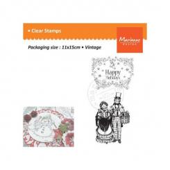 Marianne Design Clear Stempel Vintage Happy Holidays 