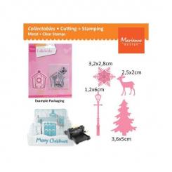 Marianne Design Collectables Stanz- & Prägeschablone Weihnachtsdorf Dekoration set 